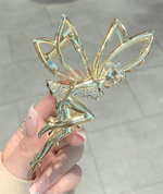 Заколка-краб "Фея" инкрустированная стразами. Цвет: серебро