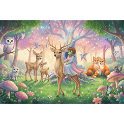 Pazl \ Puzzle \ Пазлы Puzzles - "100" Inspired By Fantasy - Animals from the magical forest / KAZSTUDIO SA The Treflik