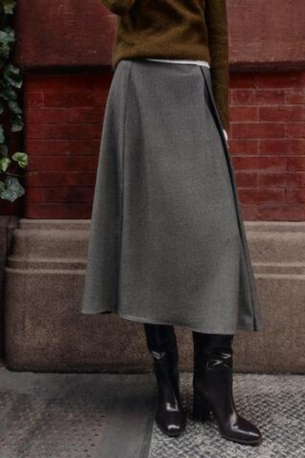 ZARA ЮБКА-МИДИ «ГУСИНАЯ ЛАПКА», КОРИЧНЕВЫЙ