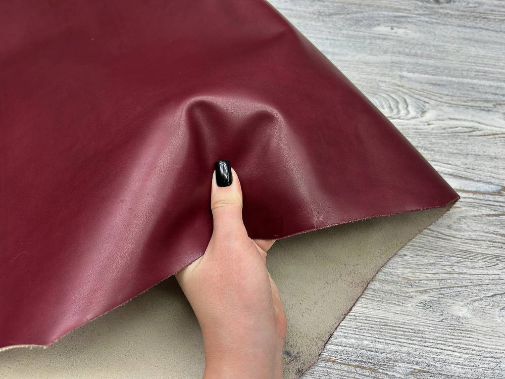 Roubax Bordo (1,2-1,4 мм) цв. Бордовый, натуральная кожа