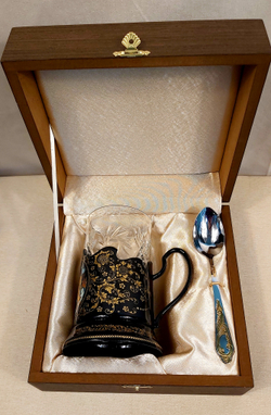 Чайный набор "Серебряное копытце" (Ручная роспись Палех)