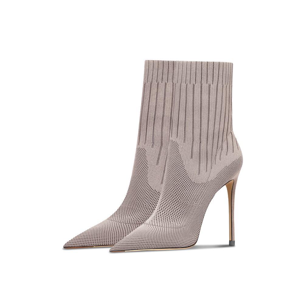 Suyymakk Knitted Fabric Stretch Boots Ankle Boots Women"s Khaki