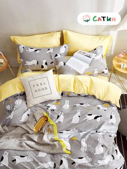 Пододеяльник сатин Milky Garden "Локки/Локки (компаньон)" 1,5-спальный на молнии 145x215 см