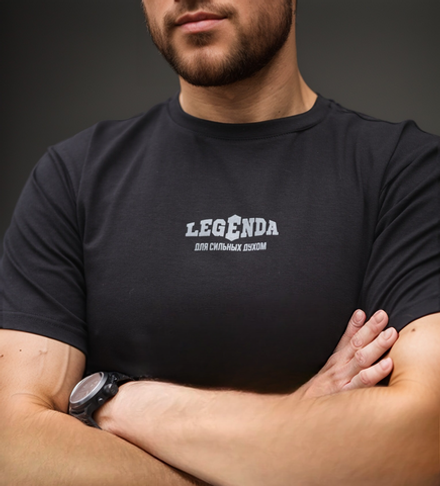 Футболка хлопковая мужская LEGENDA Щит и Меч черная