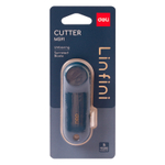 Нож-мини канцелярский DELI "Linfini",  85х31х16 мм, синий