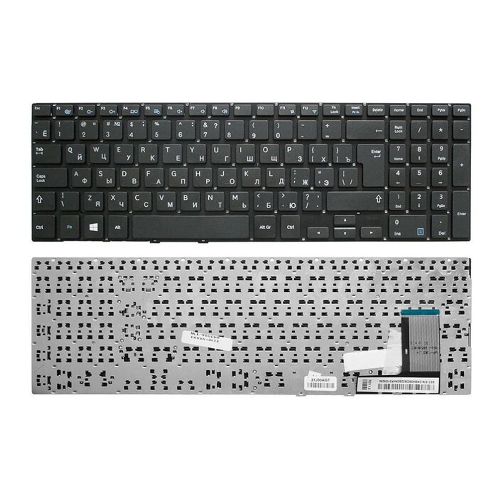 Клавиатура для ноутбука Samsung NP370R5E, NP450R5E, NP450R5V, NP510R5E Series, без топ-кейса, черная