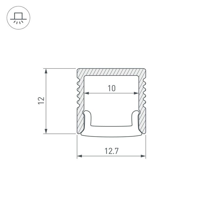 Профиль встраиваемый Arlight Fantom-Bent-W12-Side-2000 Anod 040326(1)