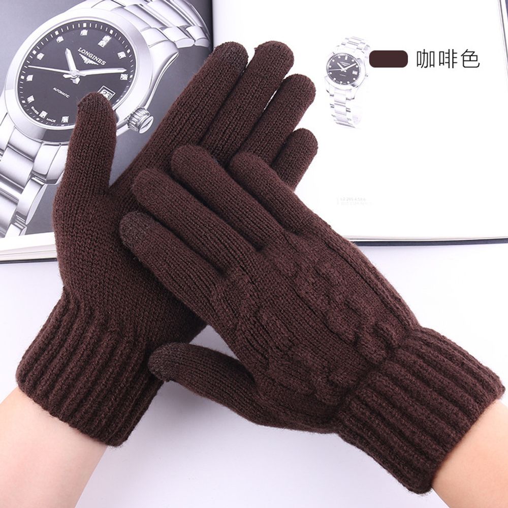 Перчатки теплые &quot;Knitted&quot;, коричневые