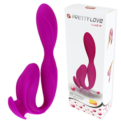 Перезаряжаемый вибромассажер с клиторальной стимуляцией - 21 см. (Цвет: фиолетовый)