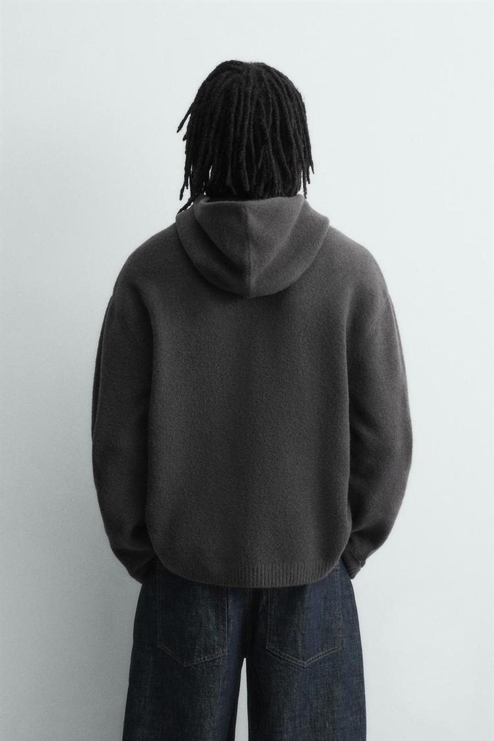 ZARA КАРДИГАН С КАПЮШОНОМ, АНТРАЦИТОВО-СЕРЫЙ