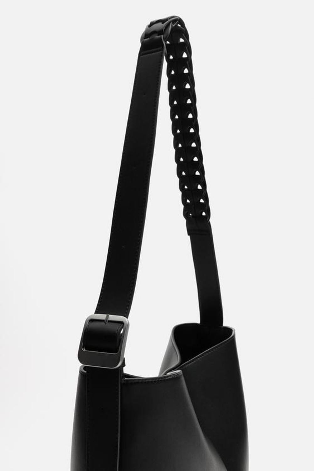 ZARA ОДНОТОННАЯ СУМКА-ШОПЕР, ЧЕРНЫЙ