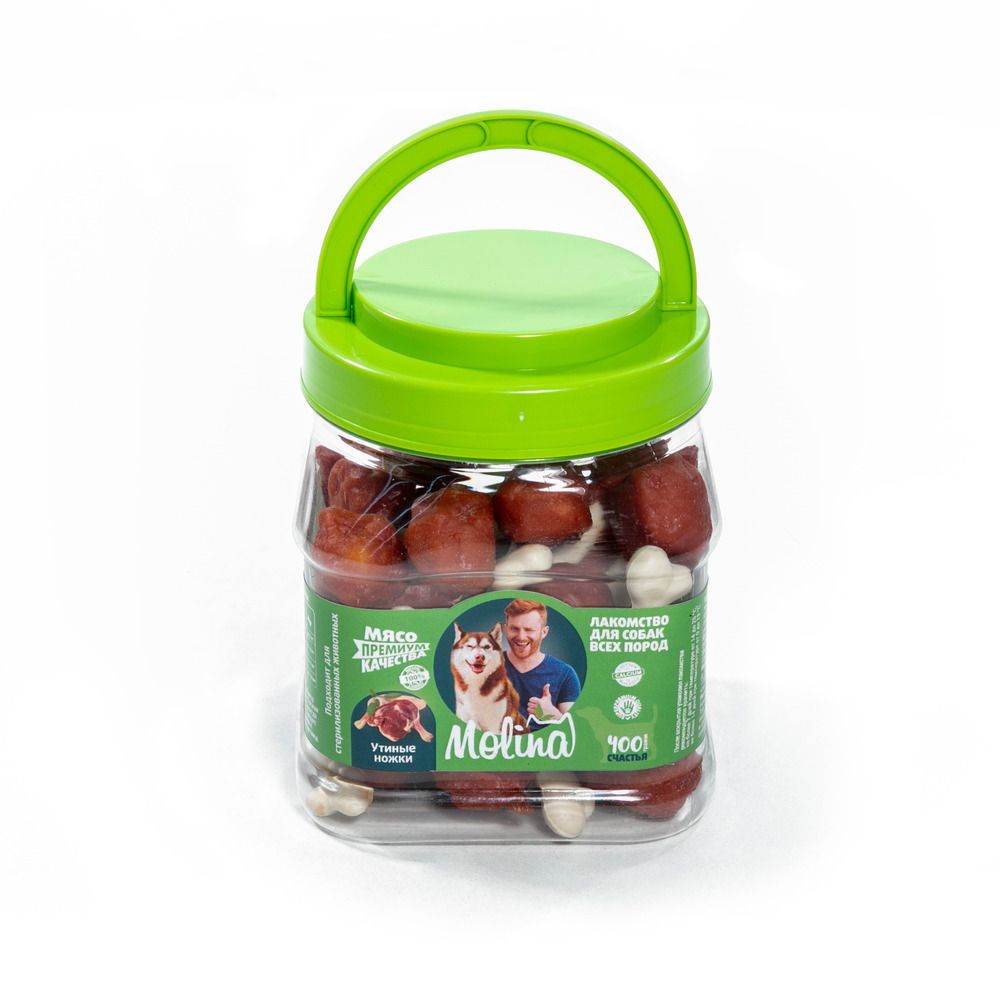 MOLINA, Лакомство для собак, Утиные ножки, 400 г (цена за 1 шт)