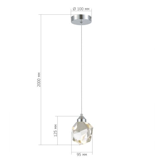 SL6114.103.01 Подвес ST-Luce Хром/Прозрачный LED 1*3W 3000K CASCATO