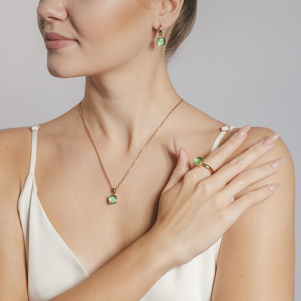 Кольцо Qudo Firenze peridot 19 мм 610858 G/RG размер 19