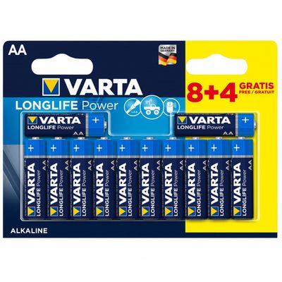 Батарейка Varta Longlife Power AA/LR6 , ( 8+4 ) шт. в блистере, 04906121472