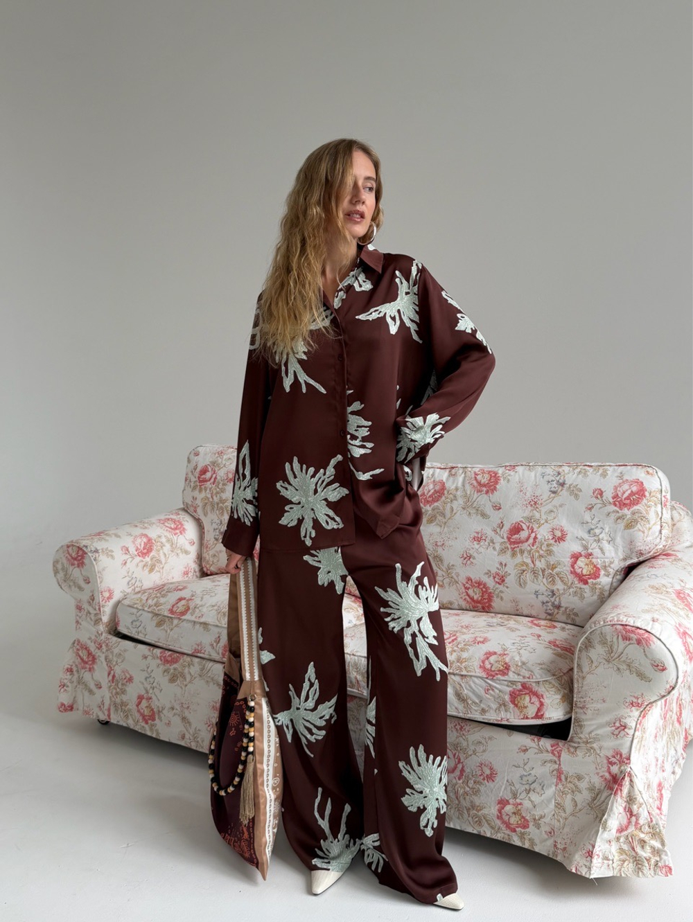 Шелковый костюм Coral Bay шоколад