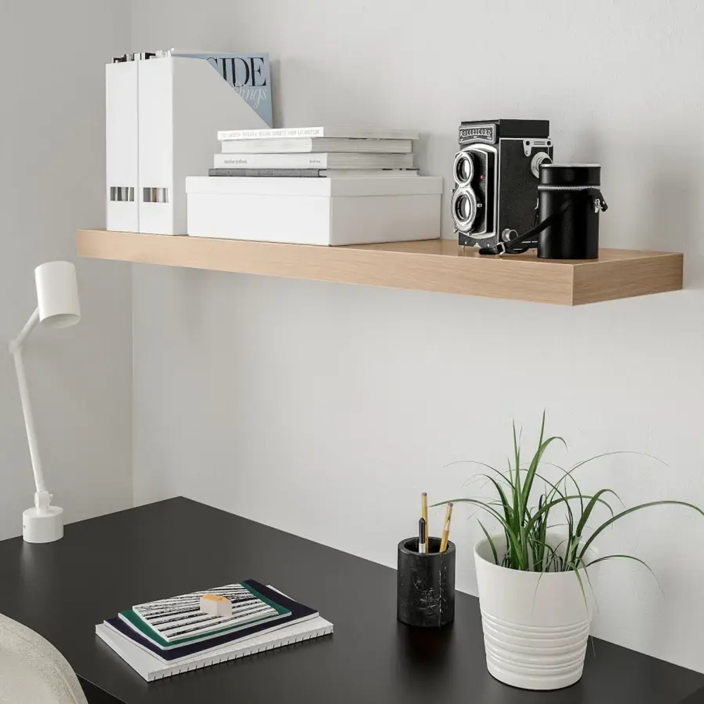 Полка настенная без ножки - IKEA LACK, 110x26 см, коричневый, Лакк ИКЕА