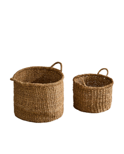 Zara Home Корзина из морской травы, цвет коричневый, 40 см · 2130/049