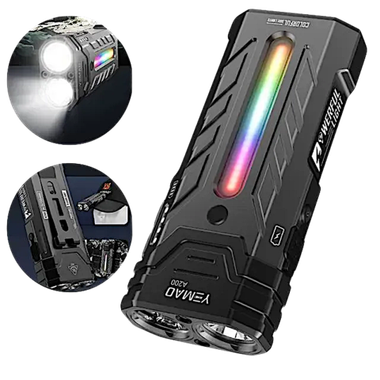 Фонарь прожектор Yemao YM-A200 3250лм 300м ( 4Led, 24 режима, Аккумул.встроен ) Магнит -