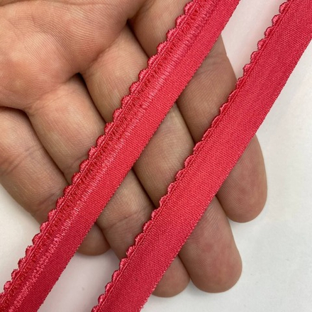 Отделочная резинка ажурная коралловая 10 мм