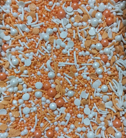 Посыпка рис воздушный персик вермишель белая, 50г