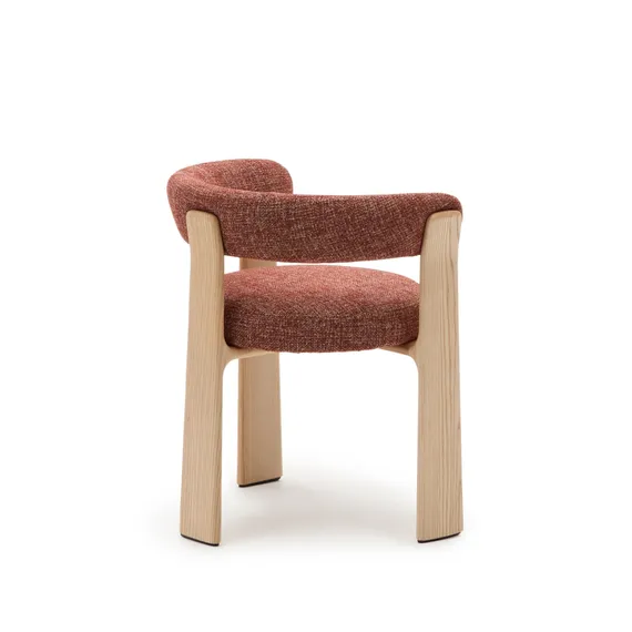 Стул Granite на 3 ножках, терракотовый шенилл, ножки светлый ясень