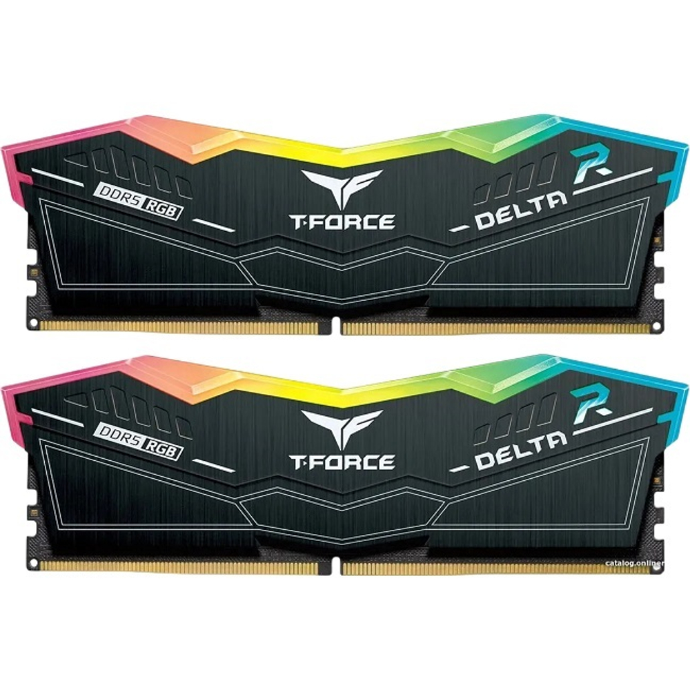 Модуль памяти DIMM DDR5 32Gb, 6400Mhz, 2x16Gb, Team Group T-FORCE Delta RGB Black (FF3D532G6400HC38JDC01)