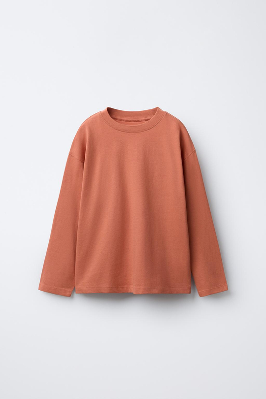 ZARA БАЗОВАЯ ФУТБОЛКА, ЛОСОСЕВЫЙ