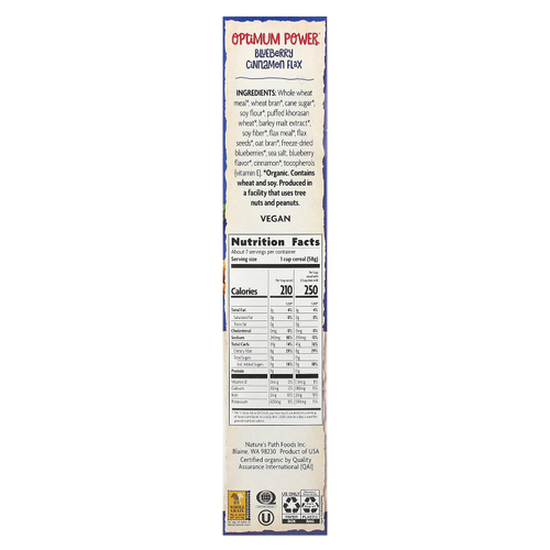 Nature's Path, органические хлопья Optimum Power®, голубика и корица, 400 г (14 унций)