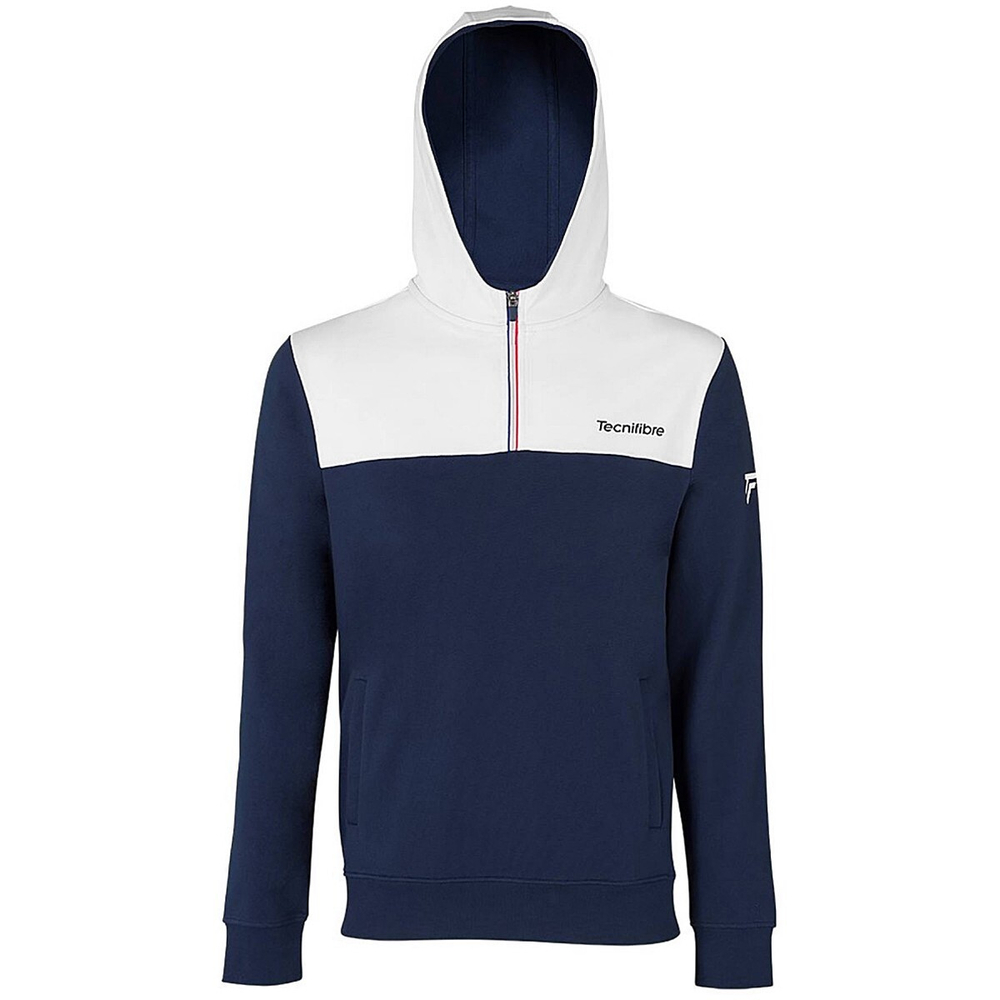 Мужская теннисная кофта Tecnifibre Zipper Hoodie - white/navy