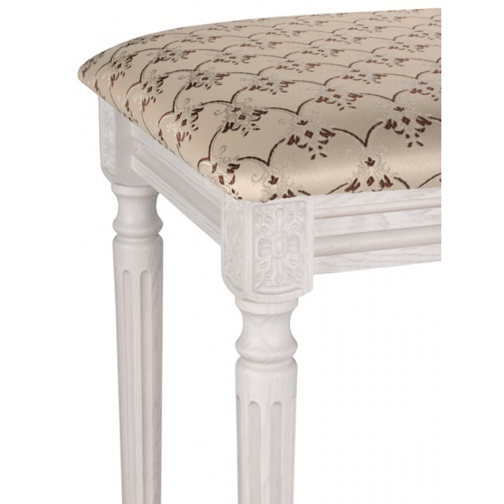 Банкетка "Римская" 350х490 дуб белый/серая патина/жаккард бежевый меланж РМ49/РБС49МЕЛ