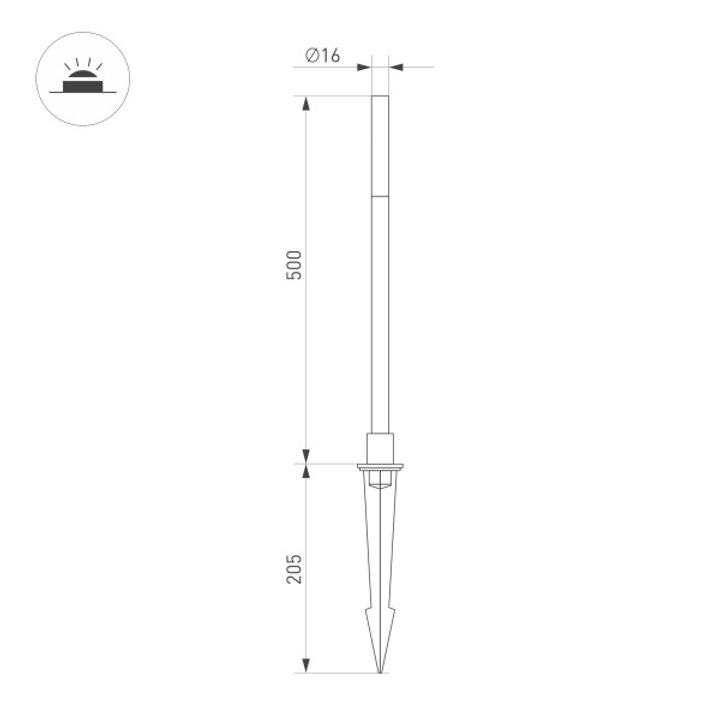 Ландшафтный светодиодный светильник Arlight KT-Canna-L500-1W Warm3000 034161