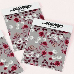 Ткань мембрана хризантемы красные и белые