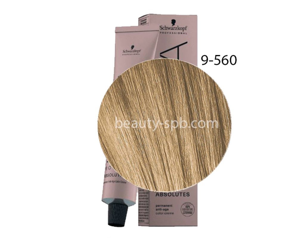 Schwarzkopf Professional краска для волос Игора Absolutes тон 9-560 Блондин золотистый шоколадный натуральный 60мл