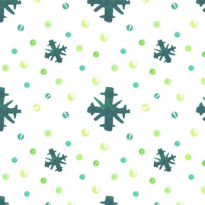 Бесшовный акварельный принт зелёным рождеством