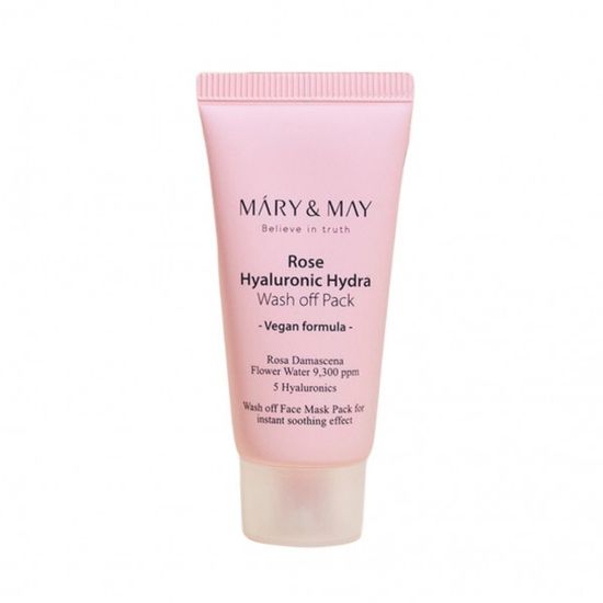 Mary&May Маска глиняная с экстрактом розы и гиалуроновой кислотой - Rose Hyaluronic Hydra Glow Wash Off Pack 30 гр