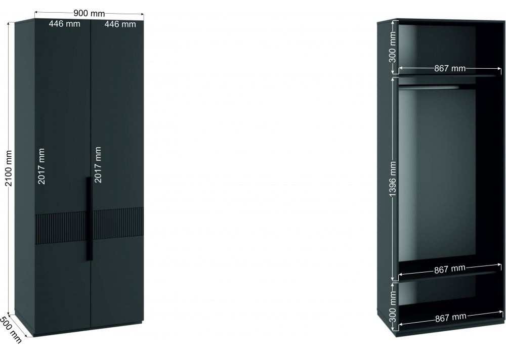 Шкаф Woodville Ника эйхория QR-17, графит