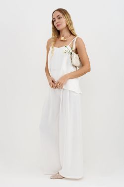 Брюки палаццо свободного кроя белого цвета