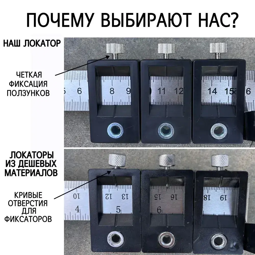 Локатор отверстий кондуктор для сверления мебельный , металл