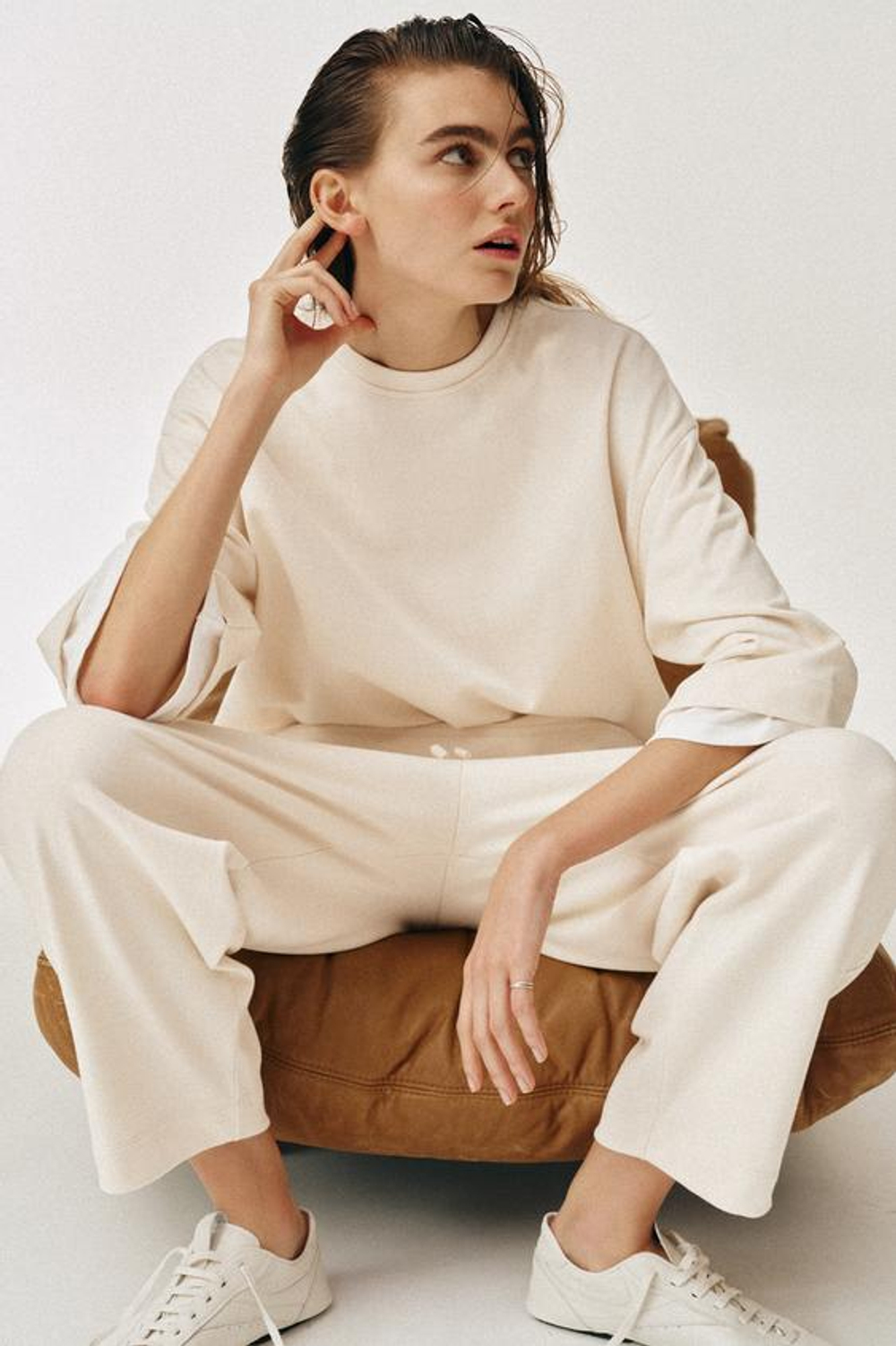 ZARA БРЮКИ BALLOON, ЭКРЮ