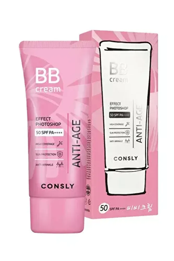 BB крем для лица антивозрастной CONSLY BB Cream Effect Photoshop Anti-Age SPF50 PA++++ 50 мл