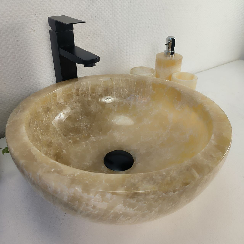 Раковина из оникса Bowl Yellow BO-64251 40*40*15 0196