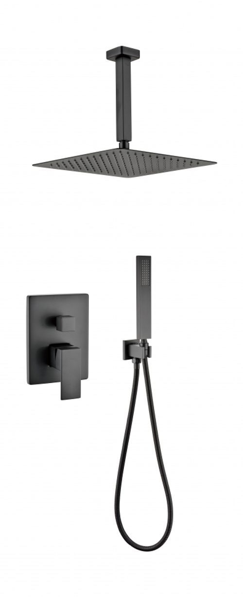 Душевая система скрытого монтажа Grocenberg GB5089BL-4 Чёрный матовый