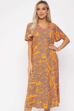 Платье Иоланда (оранжево-синее) П13677-5М LT Collection