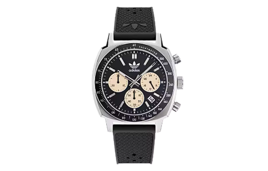 Adidas Originals Wrist Watch Quartz Movement Rubber Strap 44mm Black Dial Unisex 100m Water Resistant