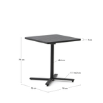 Складной уличный стол Torreta из алюминия с черной отделкой 70 x 70 см