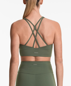 Oysho Спортивный бюстгальтер с бретелями на спине, хаки