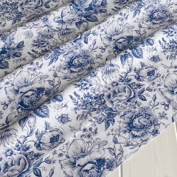 ТУАЛЬ ДЕ ЖУИ , отрез 75 см 100% хлопок, Handmade Fabrics 2