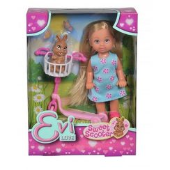Kukla  Еви 12 см на самокате с кроликом