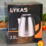 Чайник электрический 2л "Lykas", 1500-1850Вт, металл, L-8807